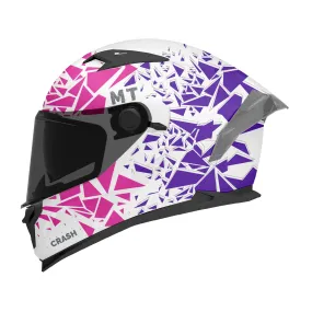 MT Braker Crash Helmet - White/Pink/Purple