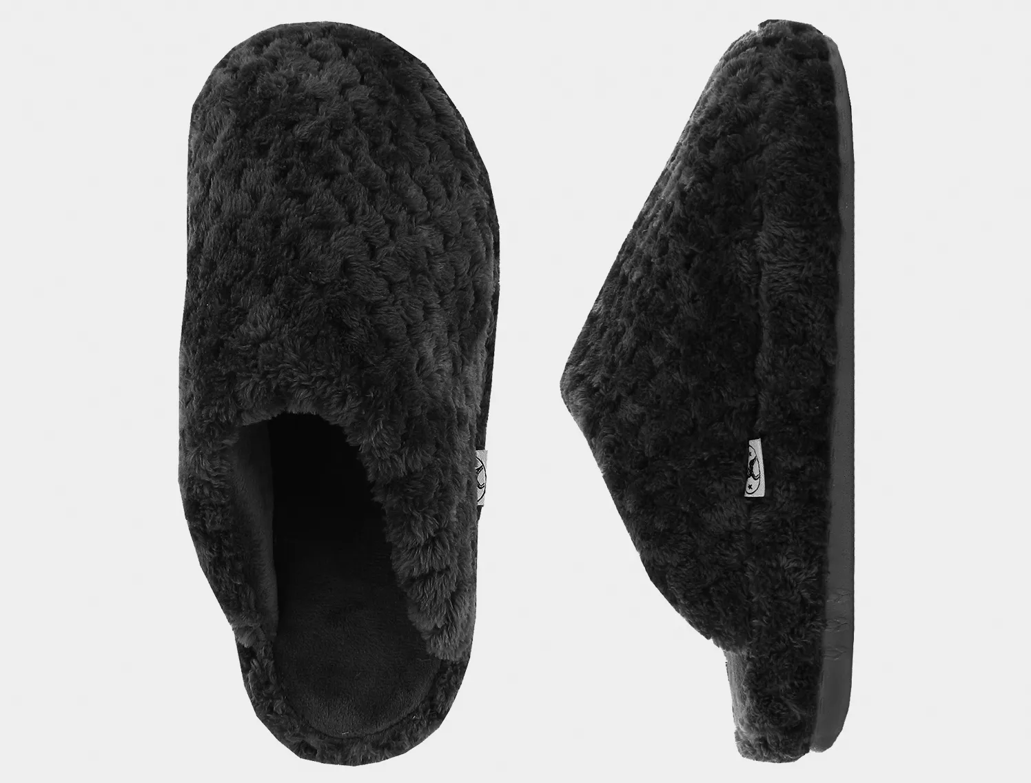 Naot Womens Unwind Fleece Slipper- Black