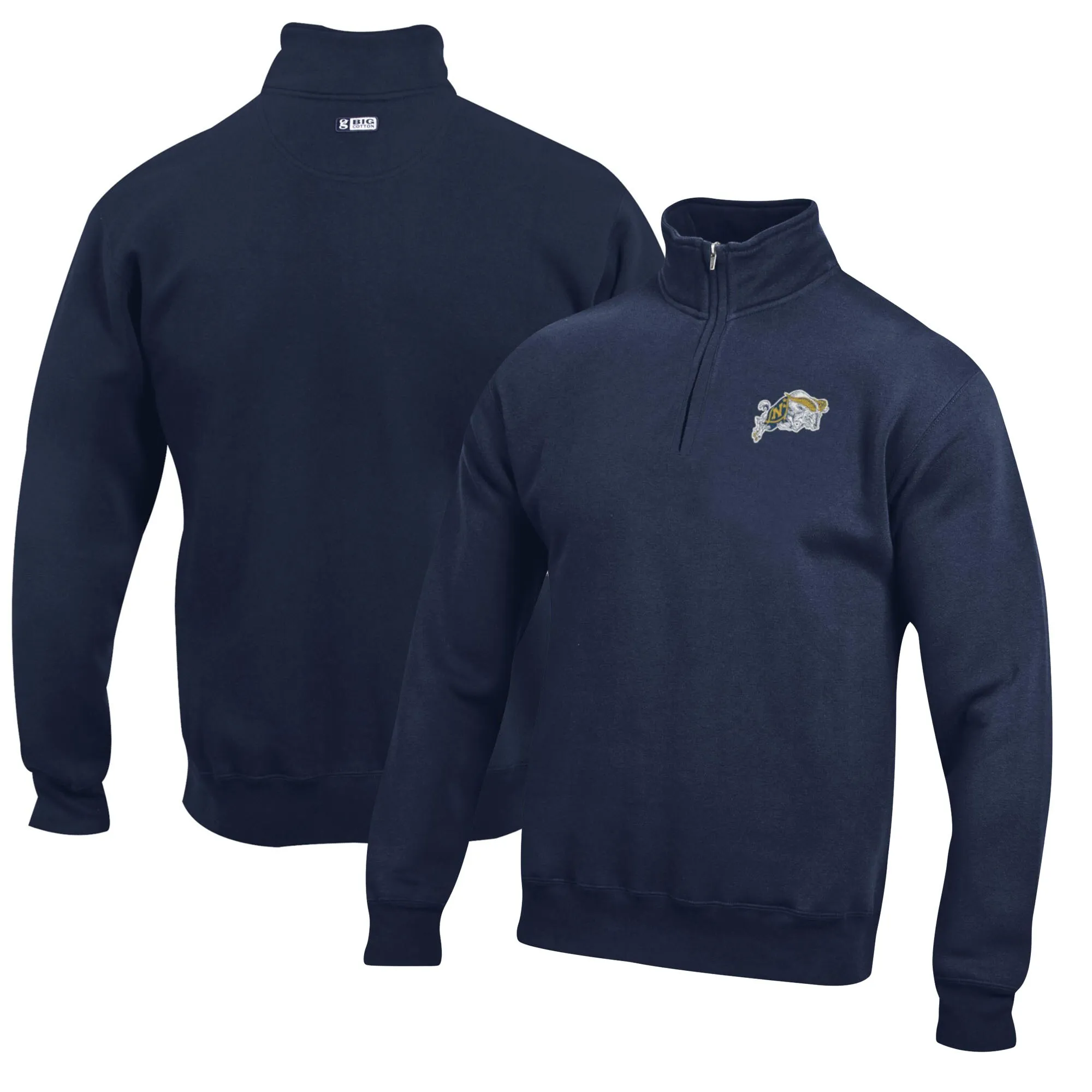 Navy Midshipmen Navy Big Cotton Quarter-Zip Pullover Sweatshirt