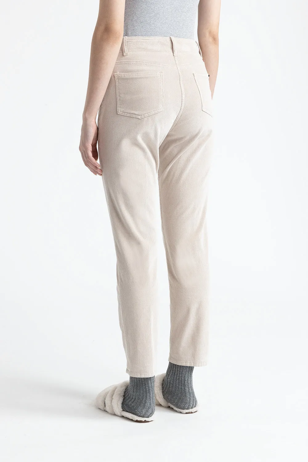 Needlecord denim cigarette trousers