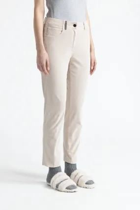 Needlecord denim cigarette trousers