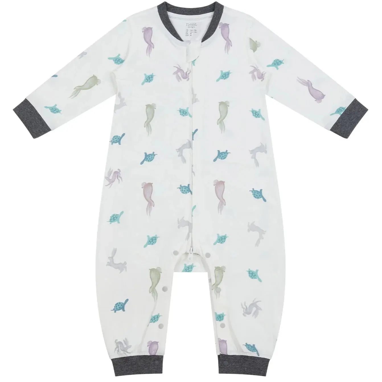 Nest Designs KIds Bamboo Long Sleeve Romper - The Tortoise & The Hare