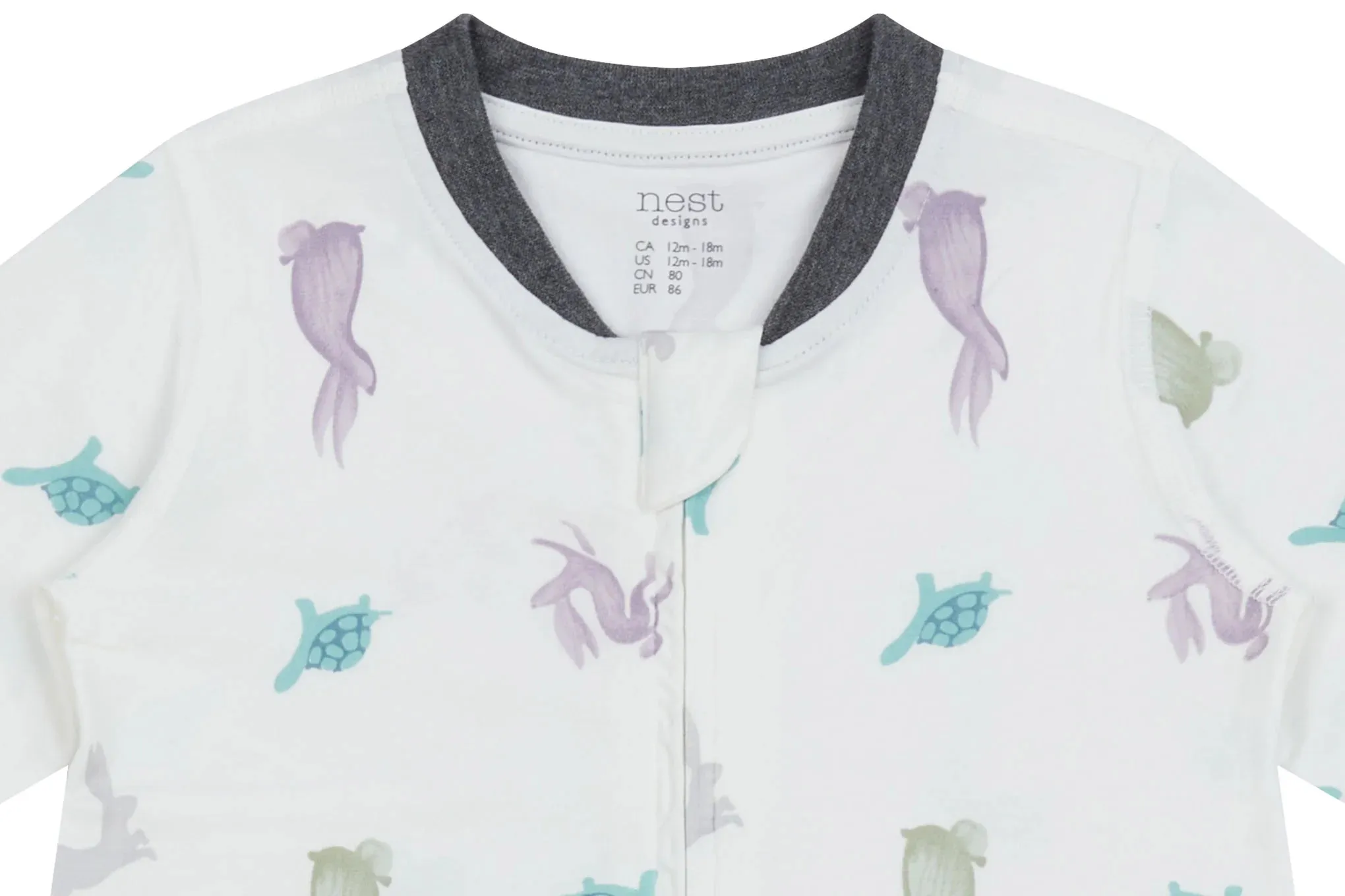 Nest Designs KIds Bamboo Long Sleeve Romper - The Tortoise & The Hare