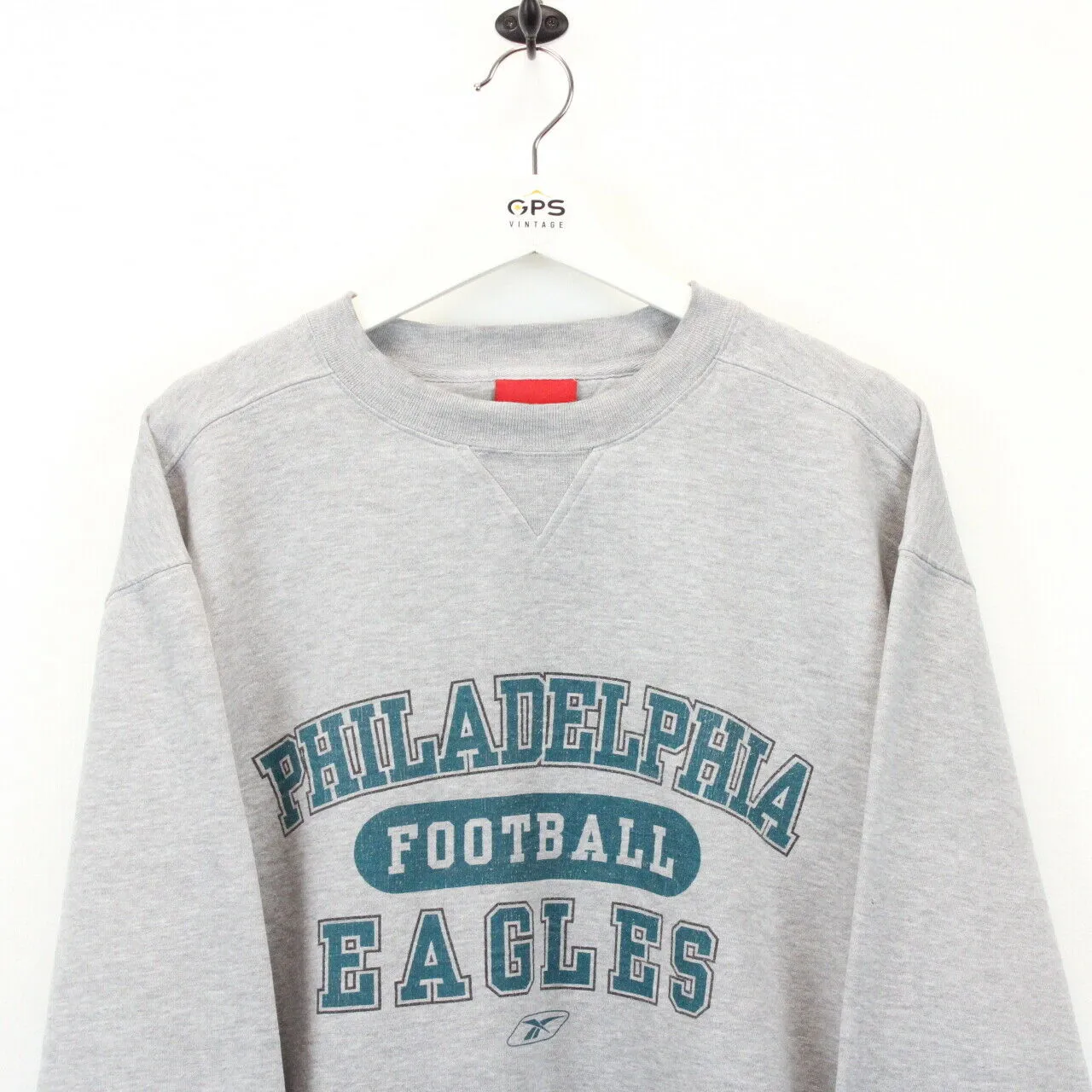 NFL REEBOK 90s Philadelphia EAGLES Sweatshirt Grey | Large