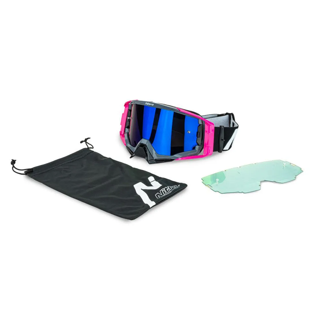 Nitro - NV-150 GREY/PINK MX Goggles