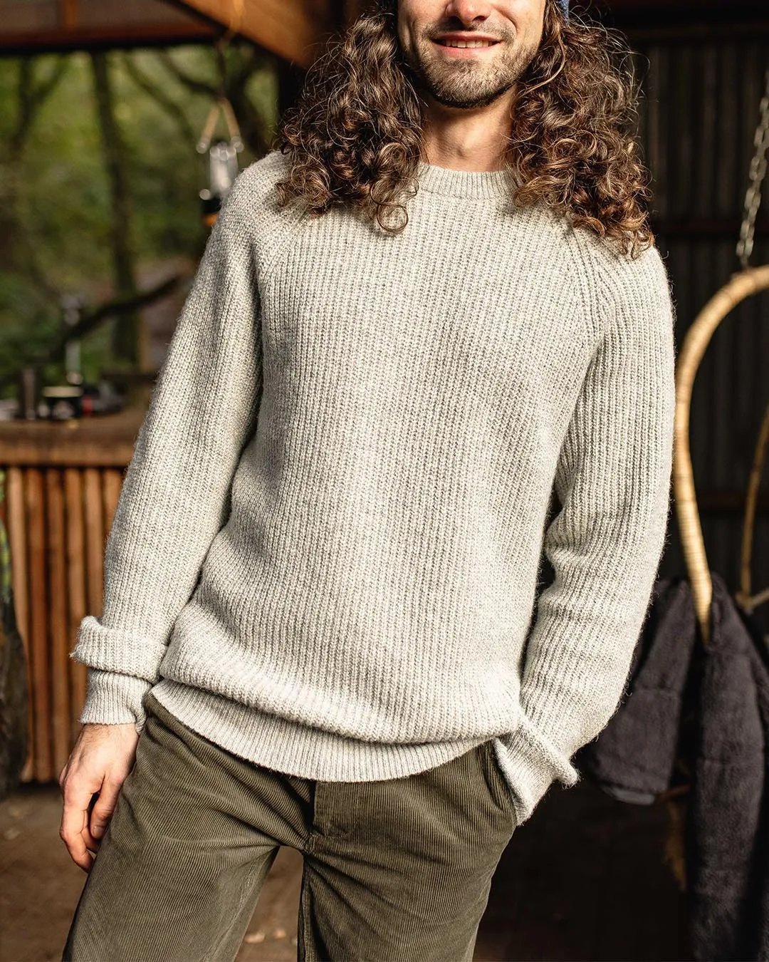 Offshore Recycled Knitted Jumper - Grey Marl