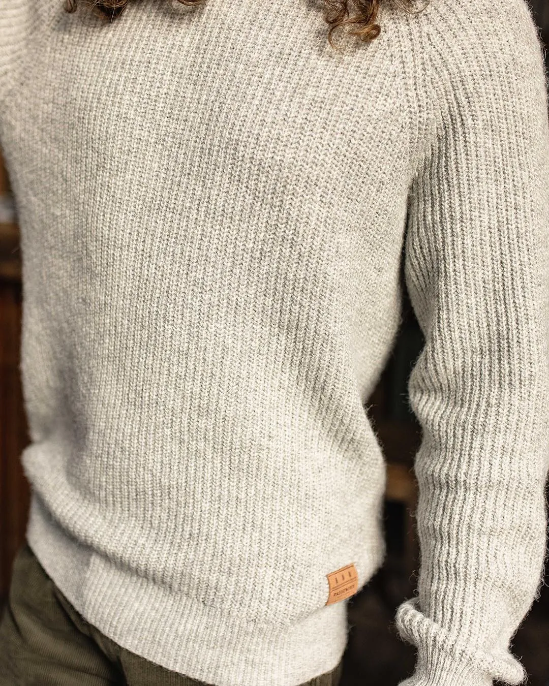 Offshore Recycled Knitted Jumper - Grey Marl