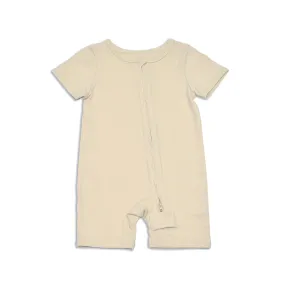 Organic Cotton Short Sleeve Zippy romper (Sand Dollar)