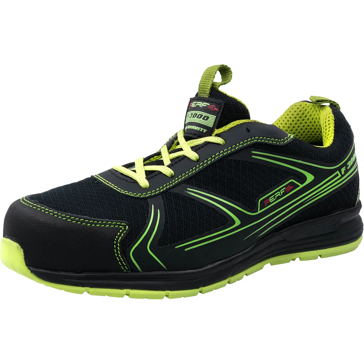 Perf Gravity Zero Black/Green S1P Safety Trainers 12