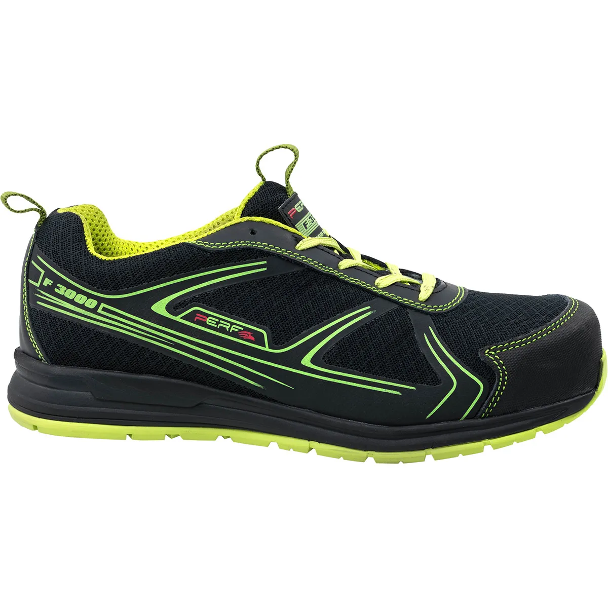 Perf Gravity Zero Black/Green S1P Safety Trainers 12