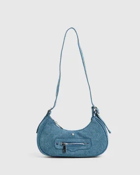 Peta + Jain Moto Shoulder Bag in Denim Blue