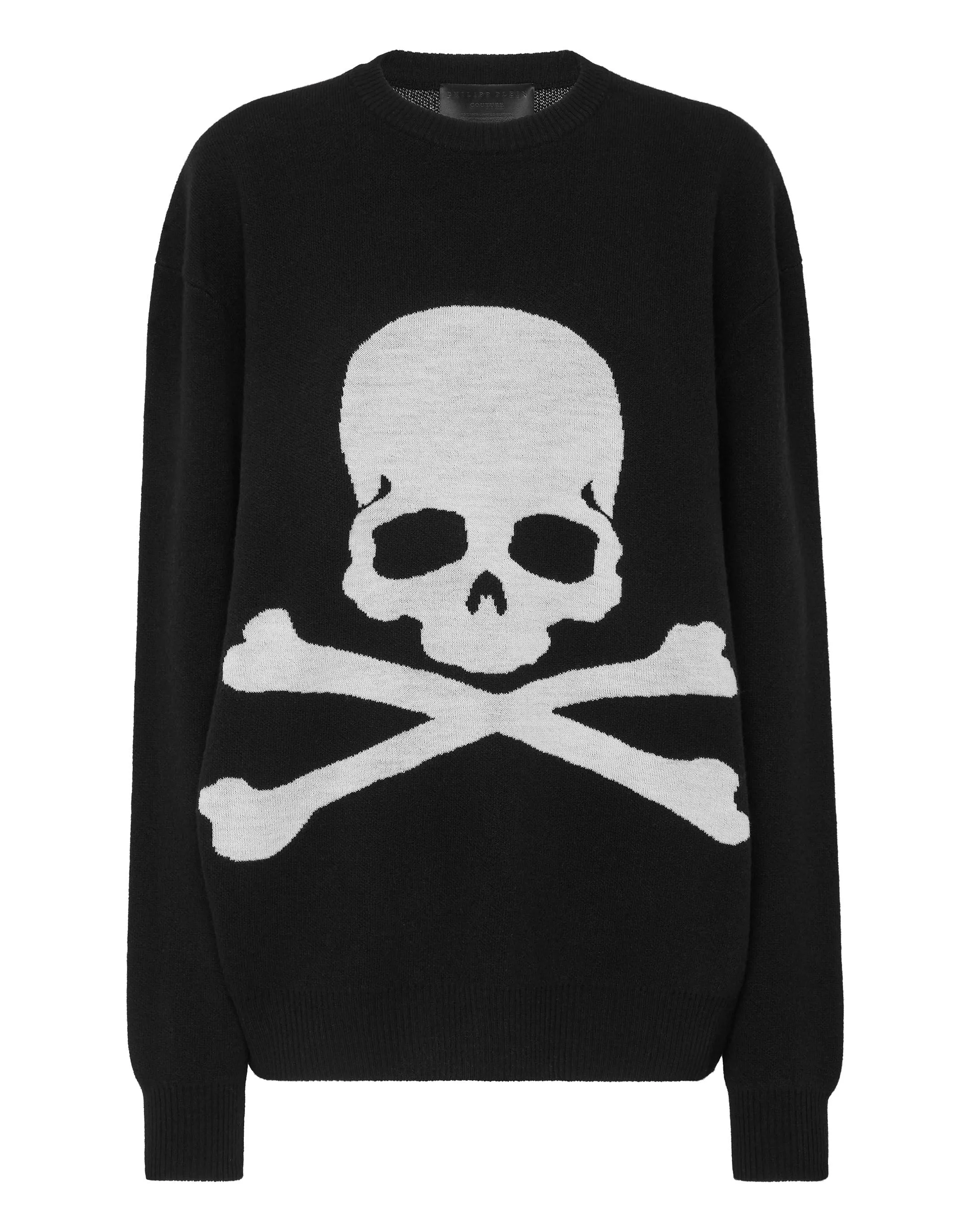 PHILIPP PLEIN Round Neck Pullover LS Skull&Bones