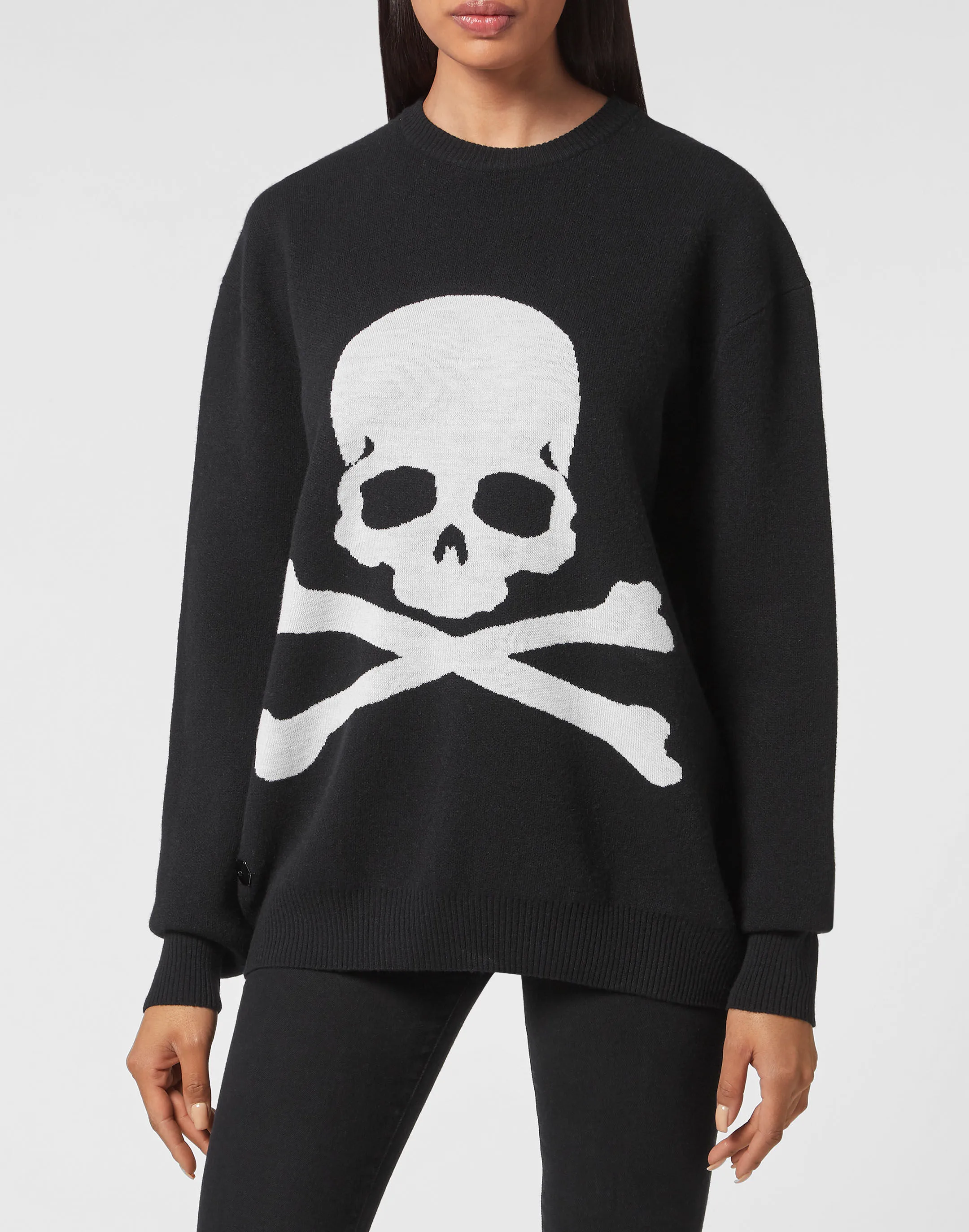 PHILIPP PLEIN Round Neck Pullover LS Skull&Bones