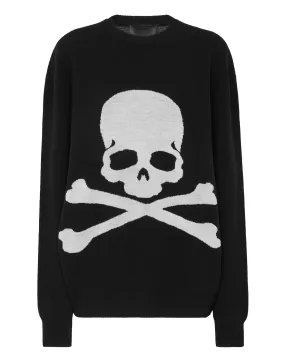 PHILIPP PLEIN Round Neck Pullover LS Skull&Bones