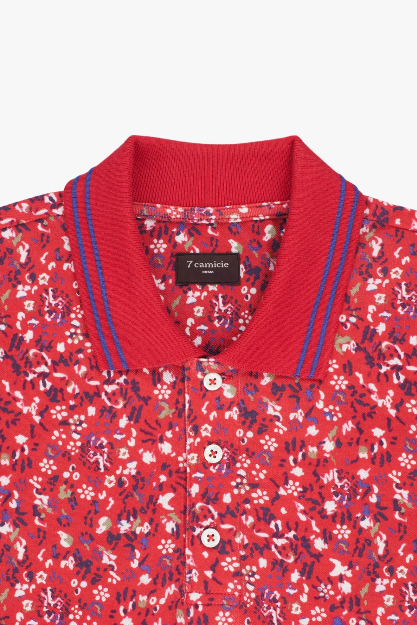 Piquet Man Polo Red Blue