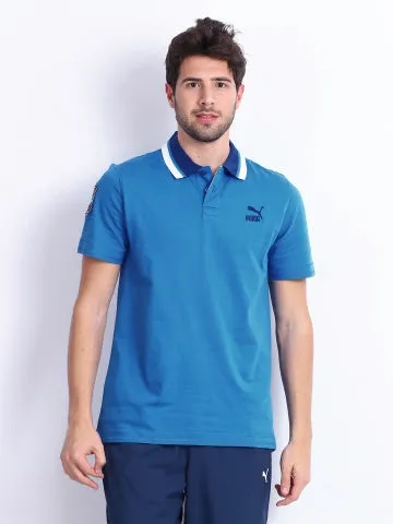 Puma Men Blue Polo T-shirt