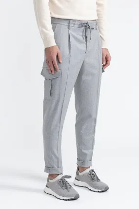 Pure wool trousers with pockets