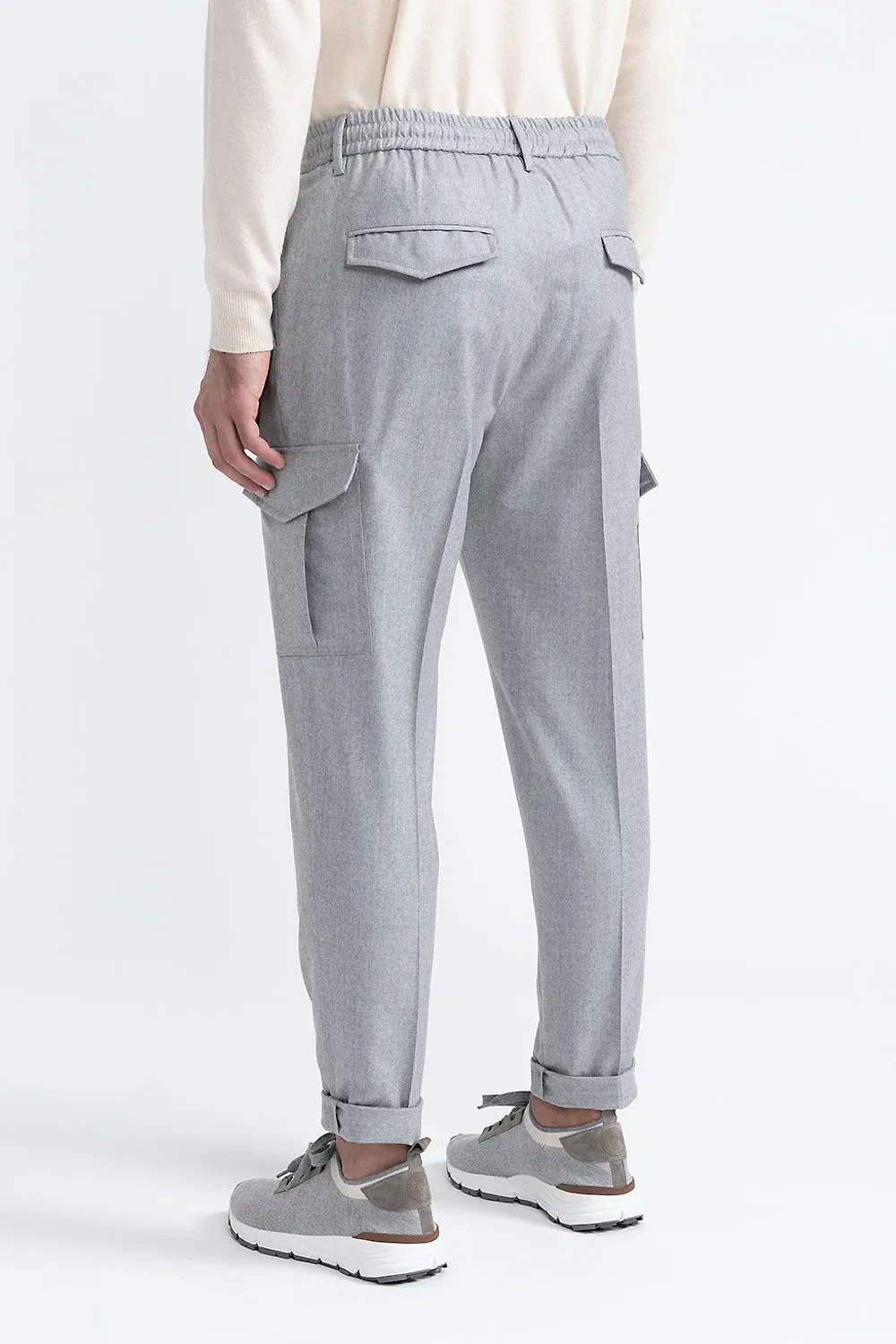 Pure wool trousers with pockets