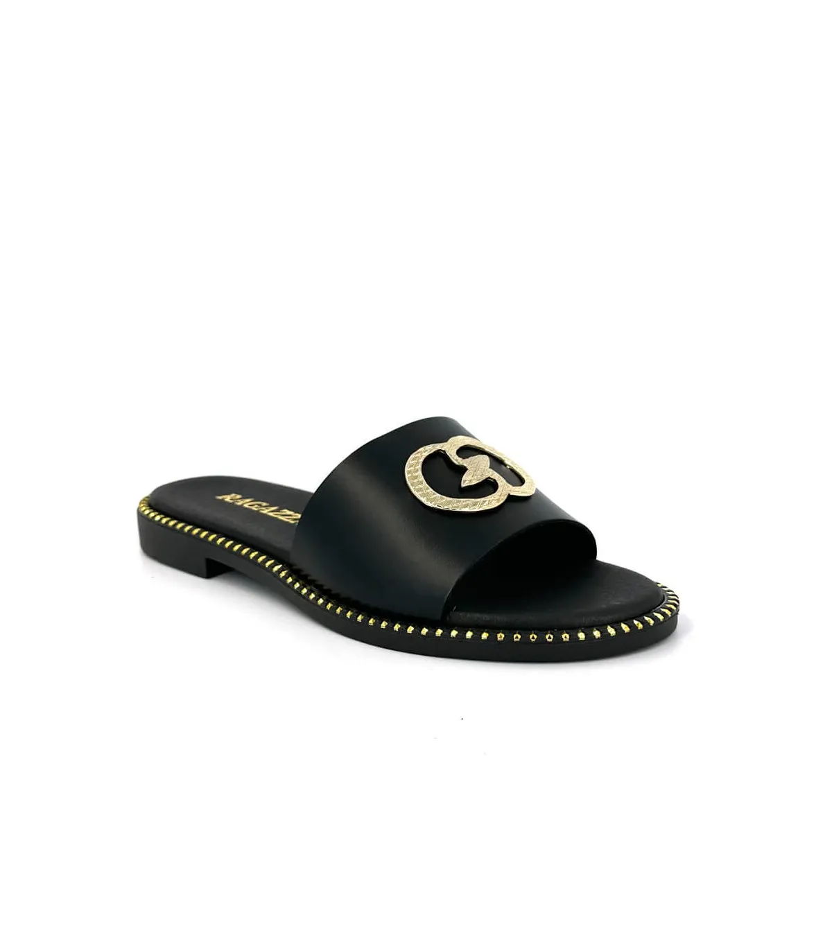 Ragazza Leather Slipper- Black