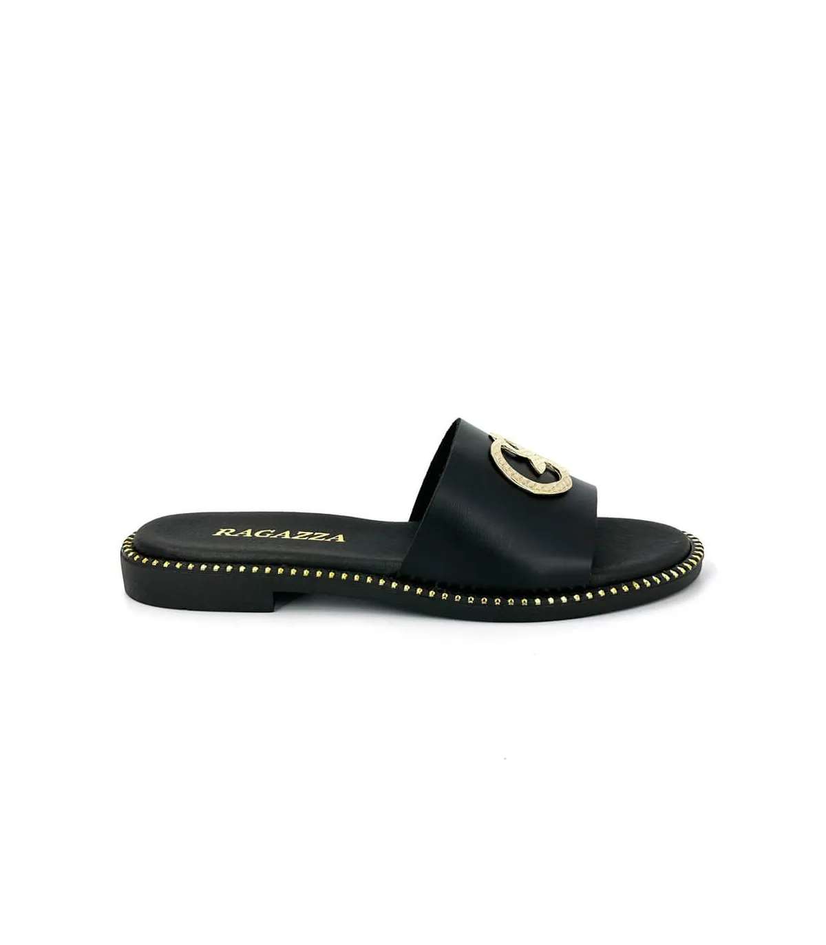 Ragazza Leather Slipper- Black