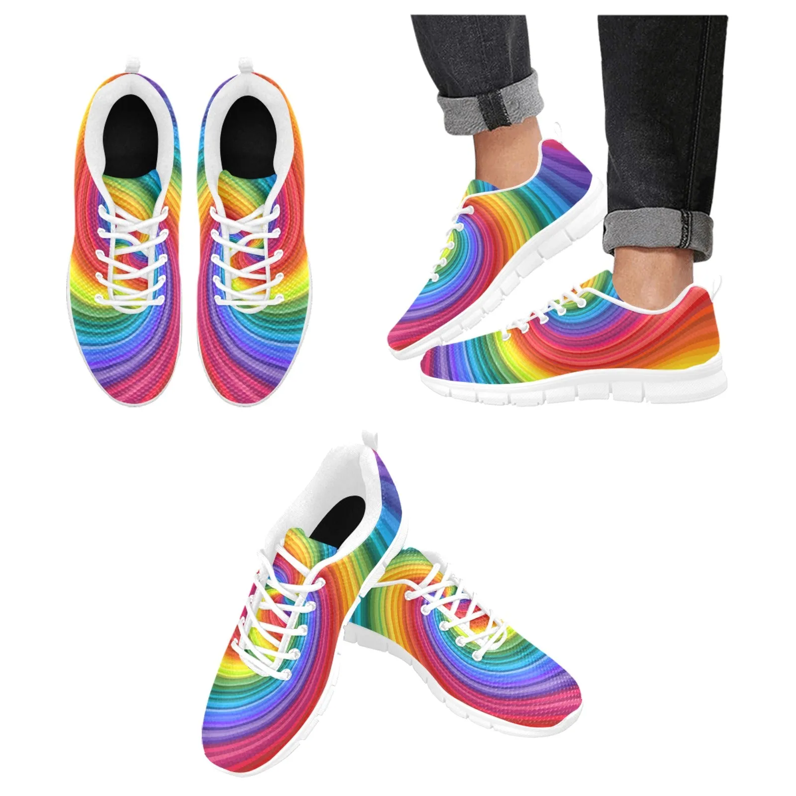 Rainbow Twirl Women's Breathable Sneakers