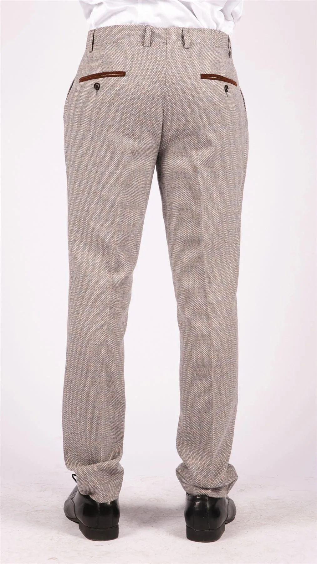 Ralph - Men's Cream Tweed Trousers