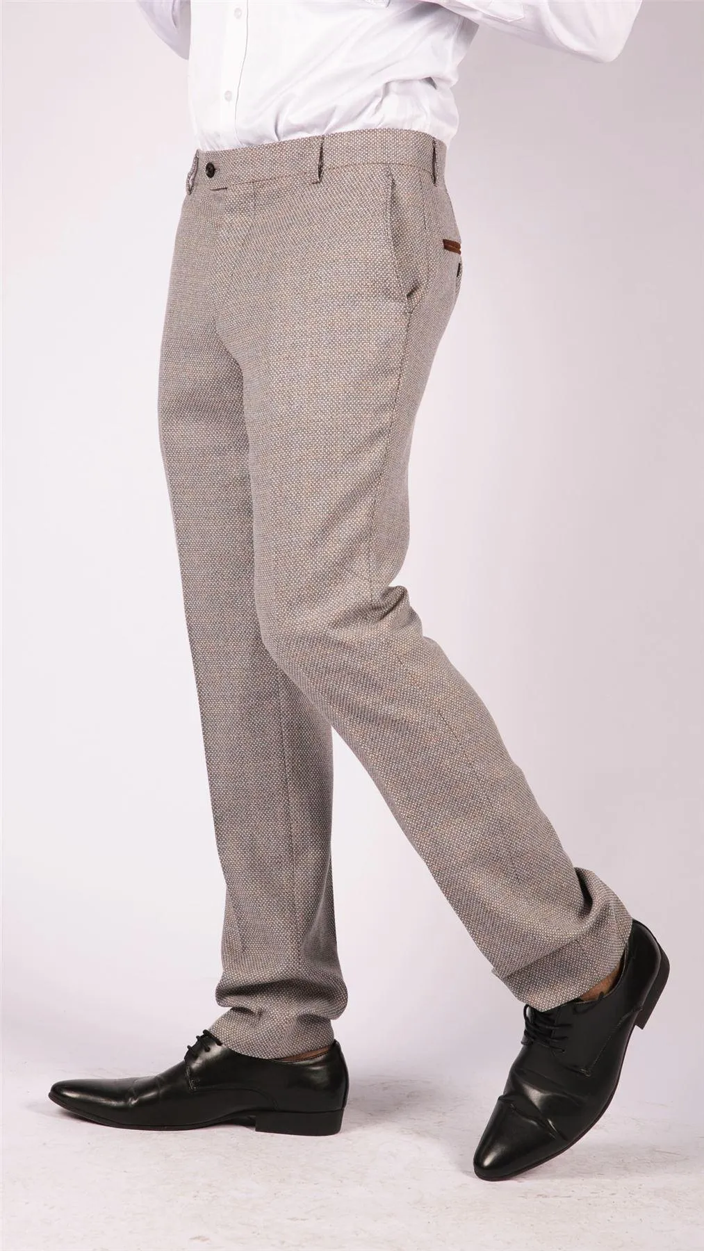 Ralph - Men's Cream Tweed Trousers