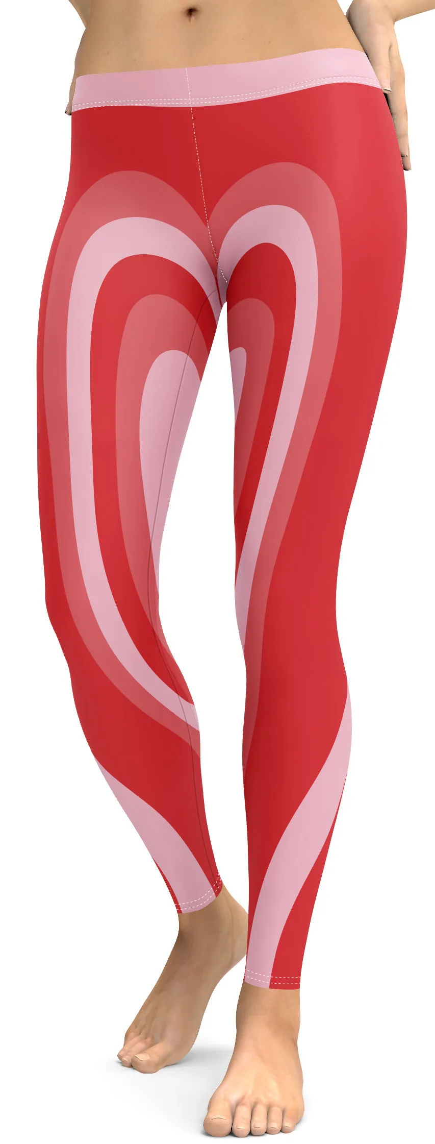 Red Heart Shaped Tunnel Leggings