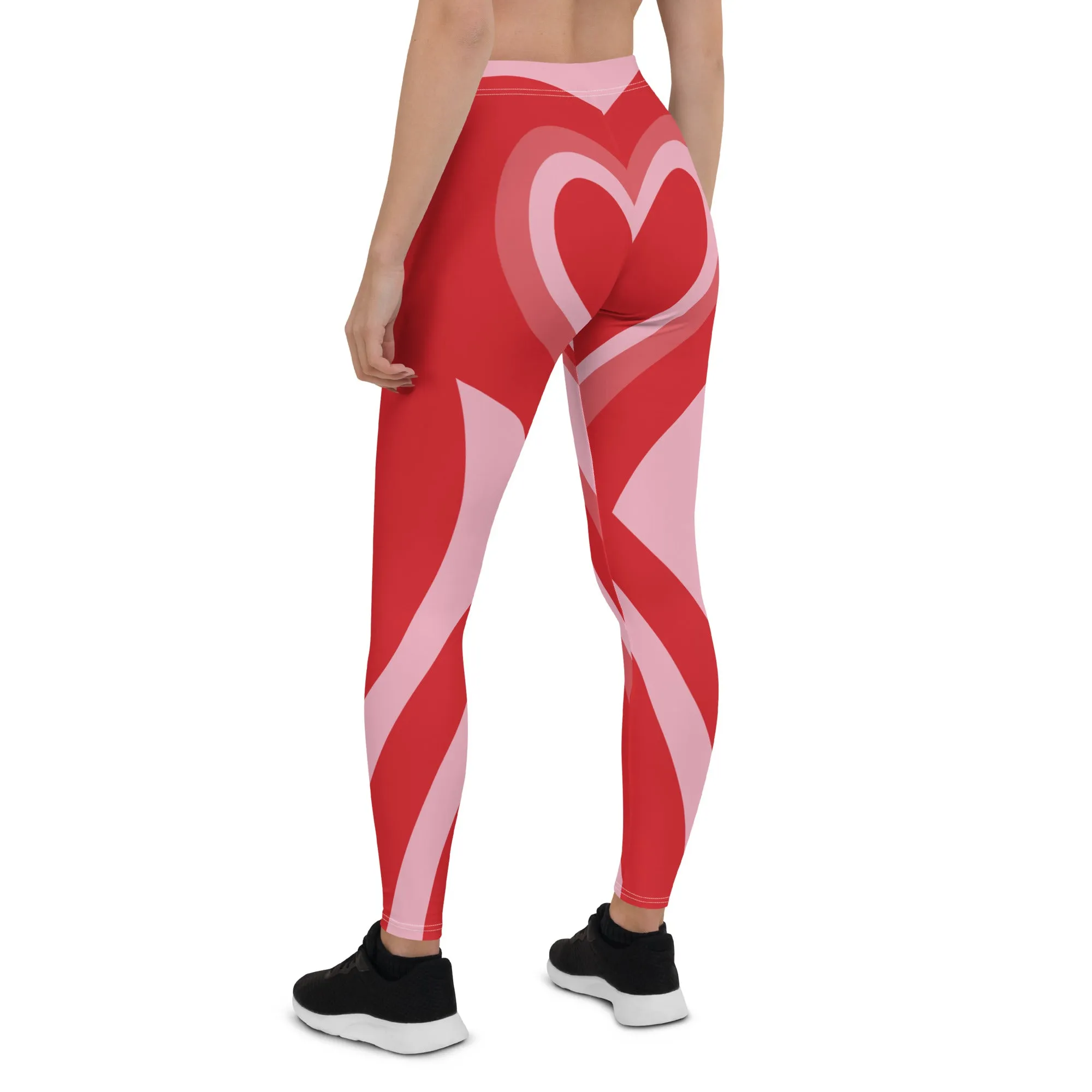 Red Heart Shaped Tunnel Leggings