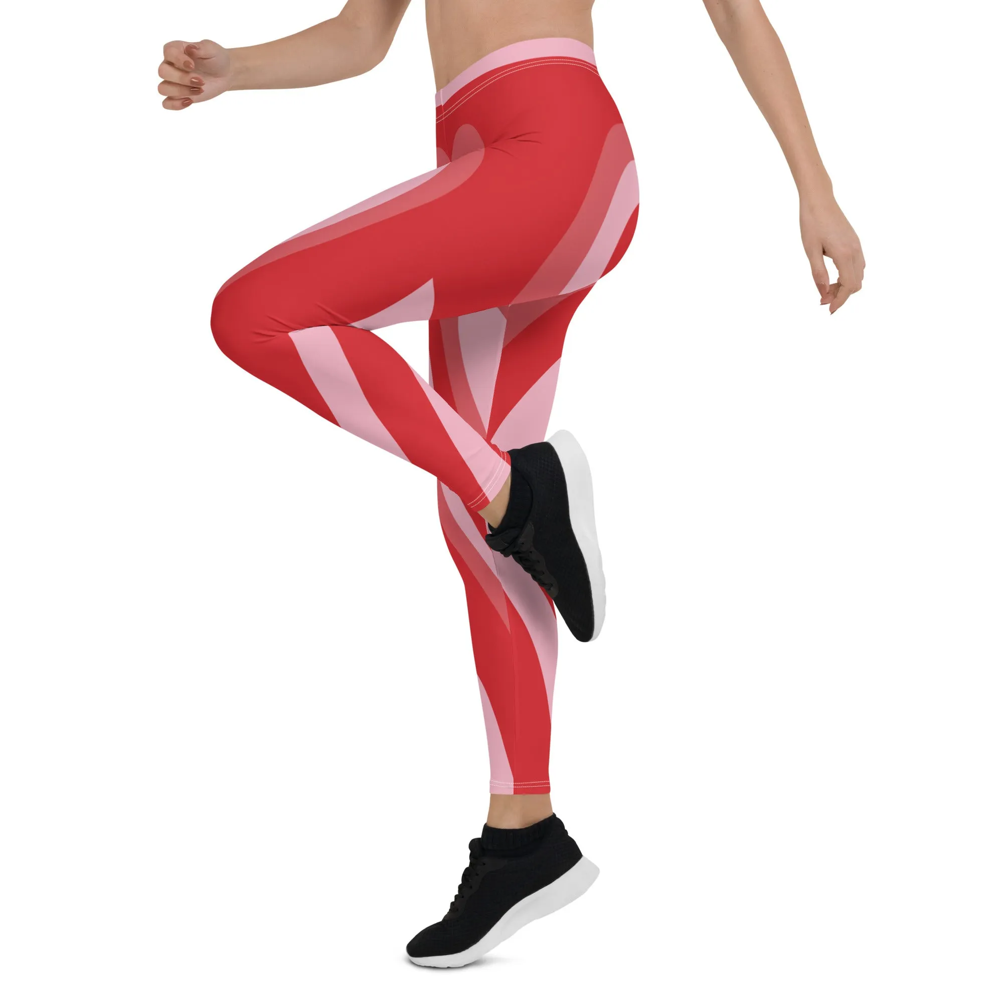 Red Heart Shaped Tunnel Leggings