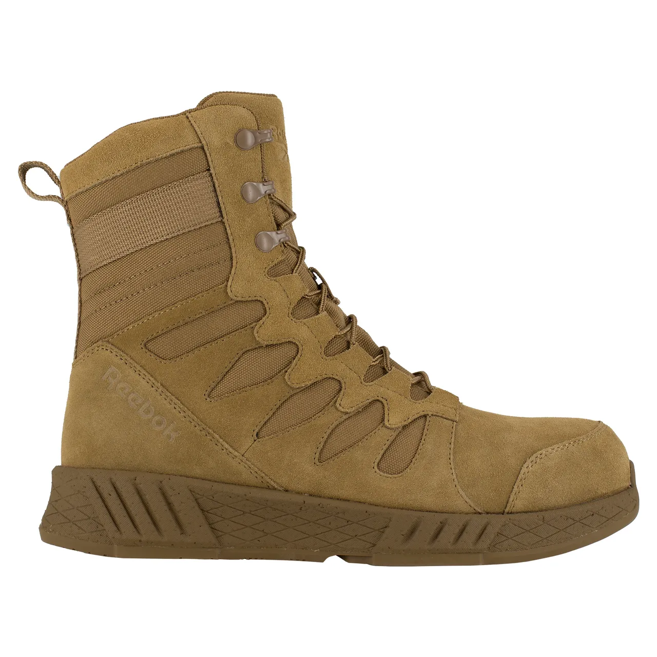 Reebok Men's 8" Floatride Energy Tactical Boot with Side Zipper Coyote Brown Composite Toe