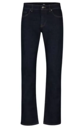 Regular-fit jeans in dark-blue comfort-stretch denim