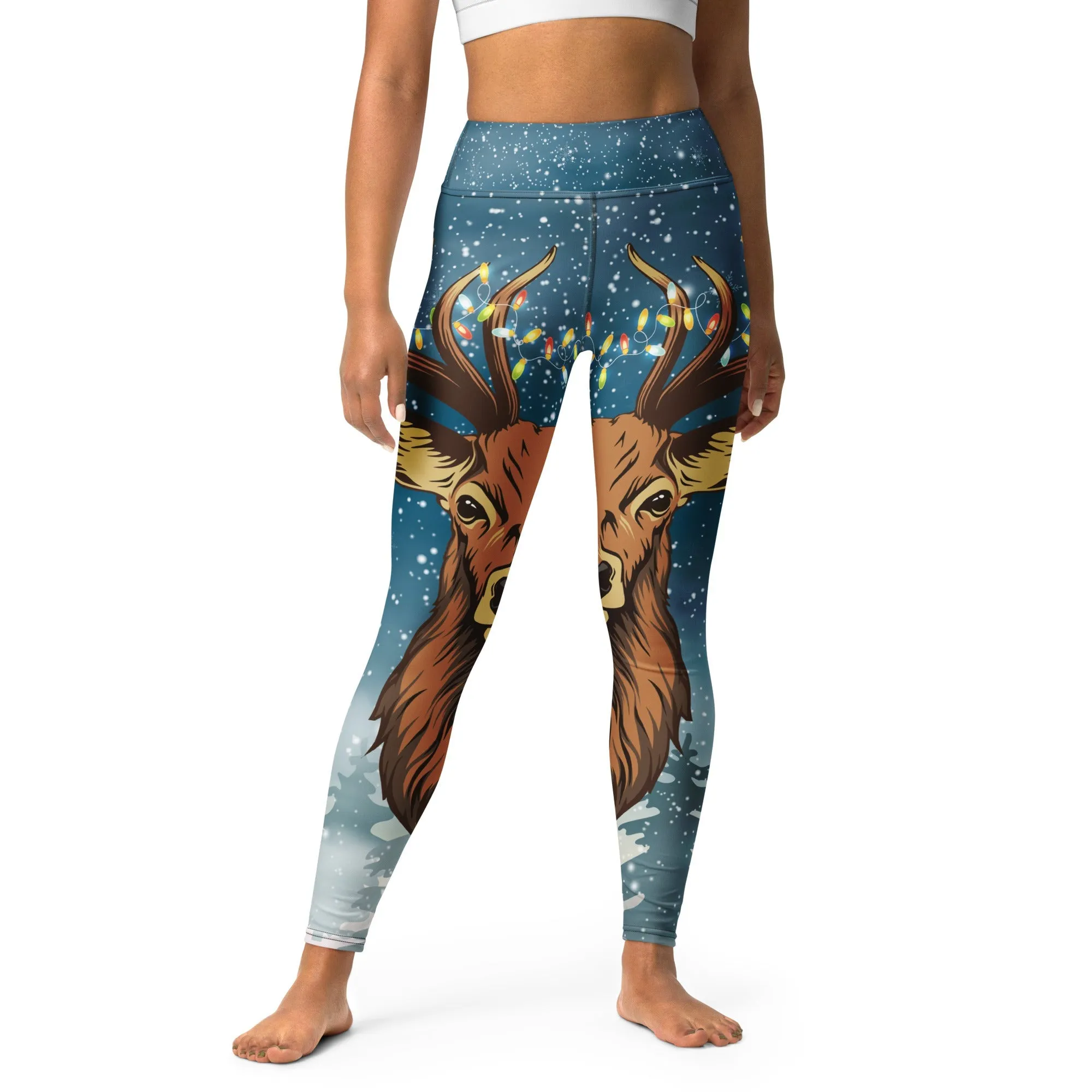 Reindeer Christmas Yoga Leggings