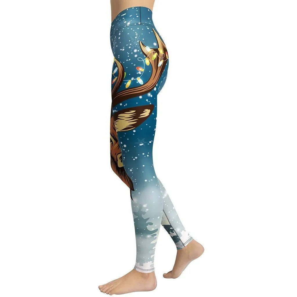 Reindeer Christmas Yoga Leggings