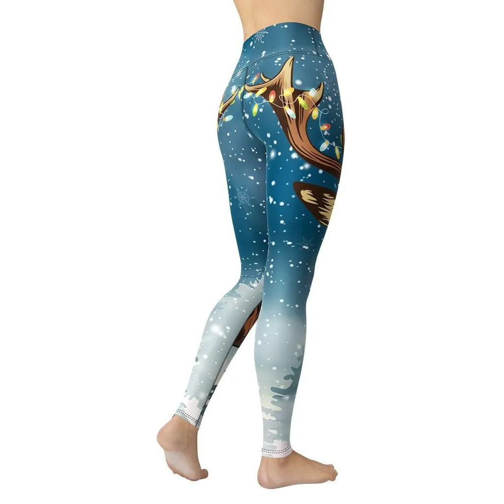 Reindeer Christmas Yoga Leggings