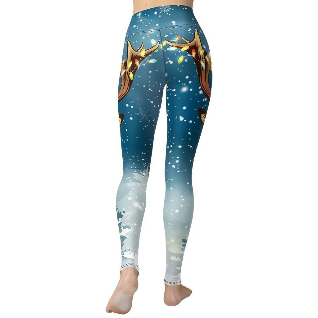 Reindeer Christmas Yoga Leggings