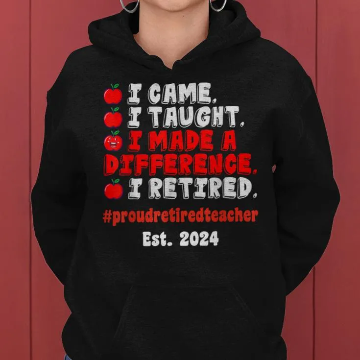 Retired Teacher Class Of 2024 Retirement School Women Hoodie