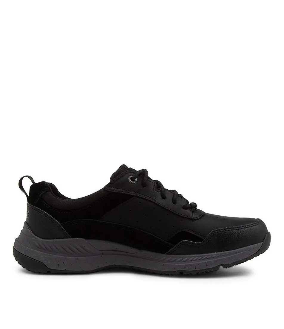 ROCKPORT Total Motion Trail Black Leather Sneakers