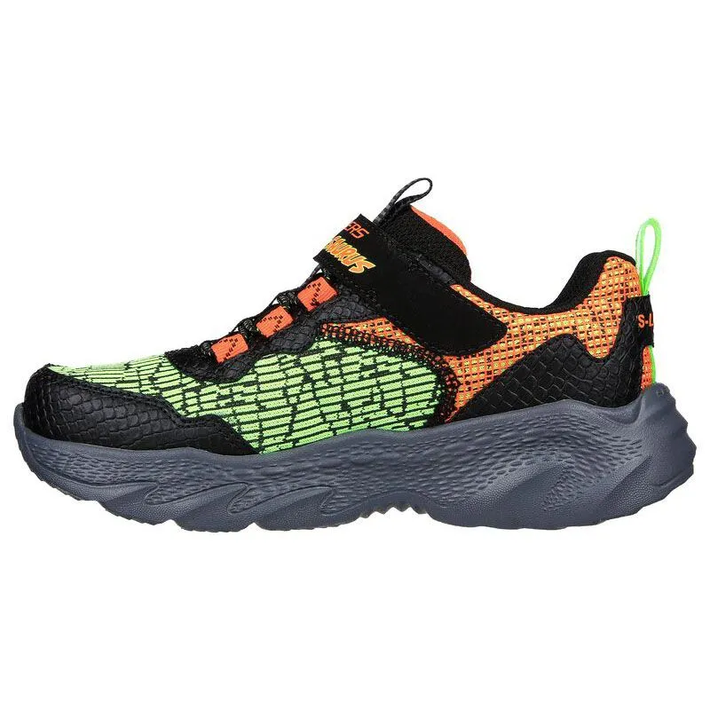 Skechers Kids' Skech-O-Saurus - Dino-Lights Junior Trainers Black / Orange - SS24