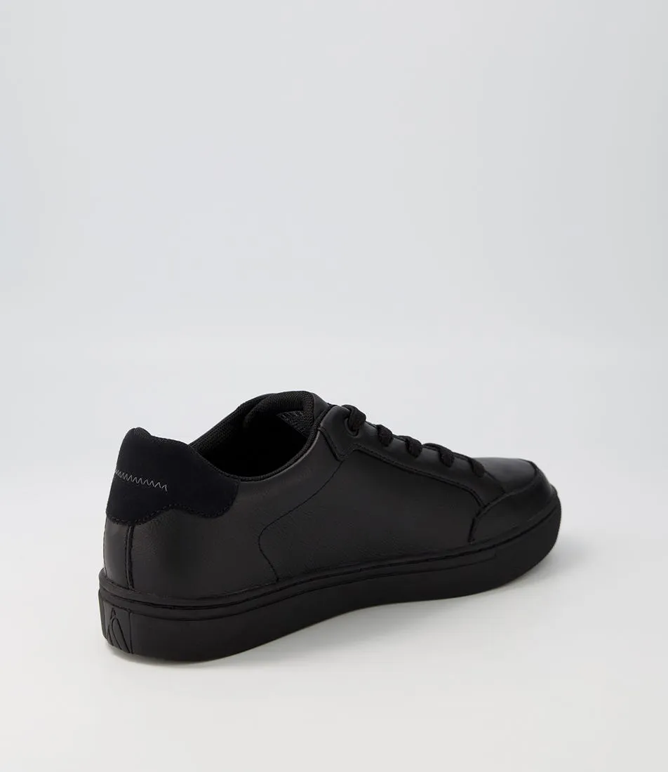 SKECHERS Side Street Black Leather Synthetic Sneakers