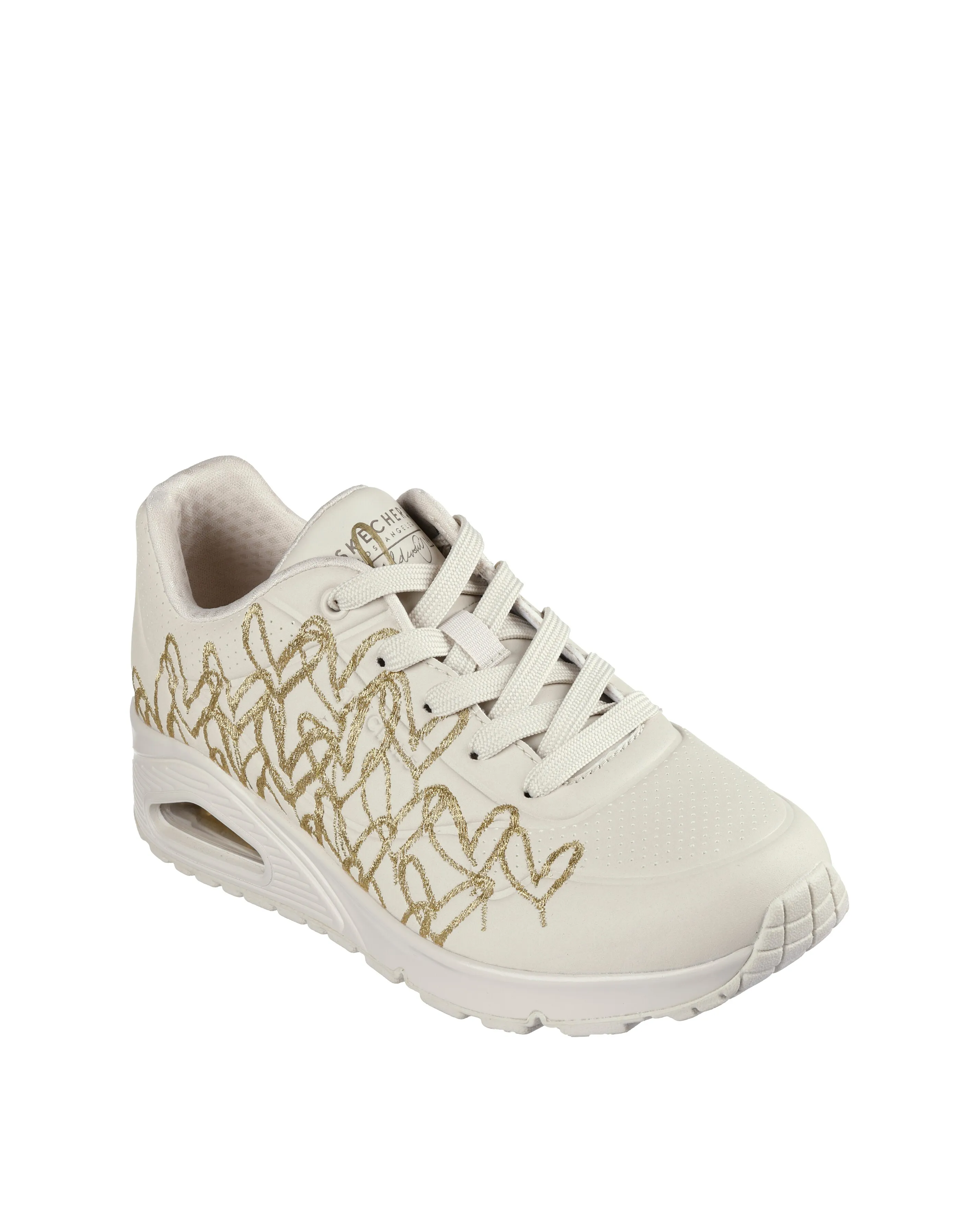 Skechers Uno Hearts Lace Up Trainers | Simply Be