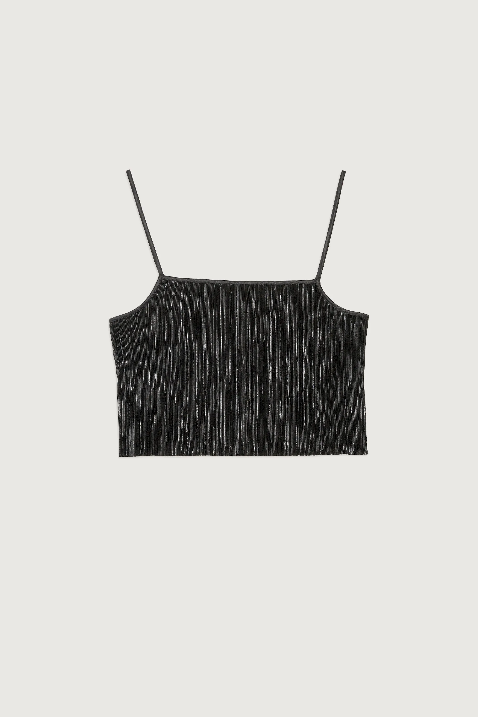 SPARKLY PLEATED TANK TOP