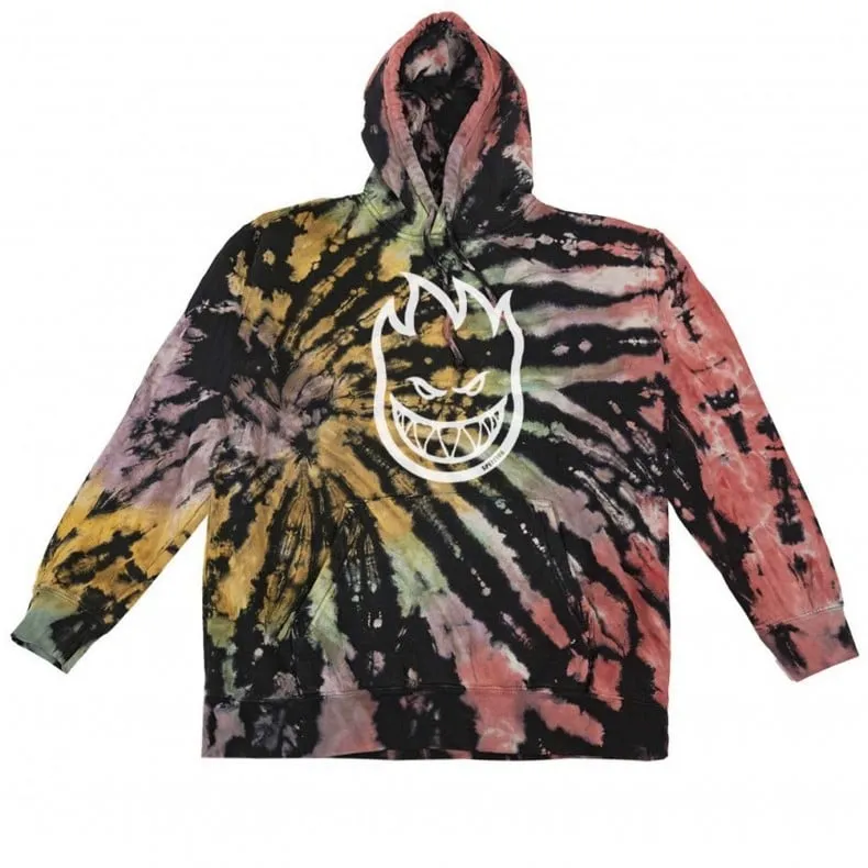 Spitfire Bighead Pullover Hooded Sweatshirt (Rainbow Overdye Wash/White)