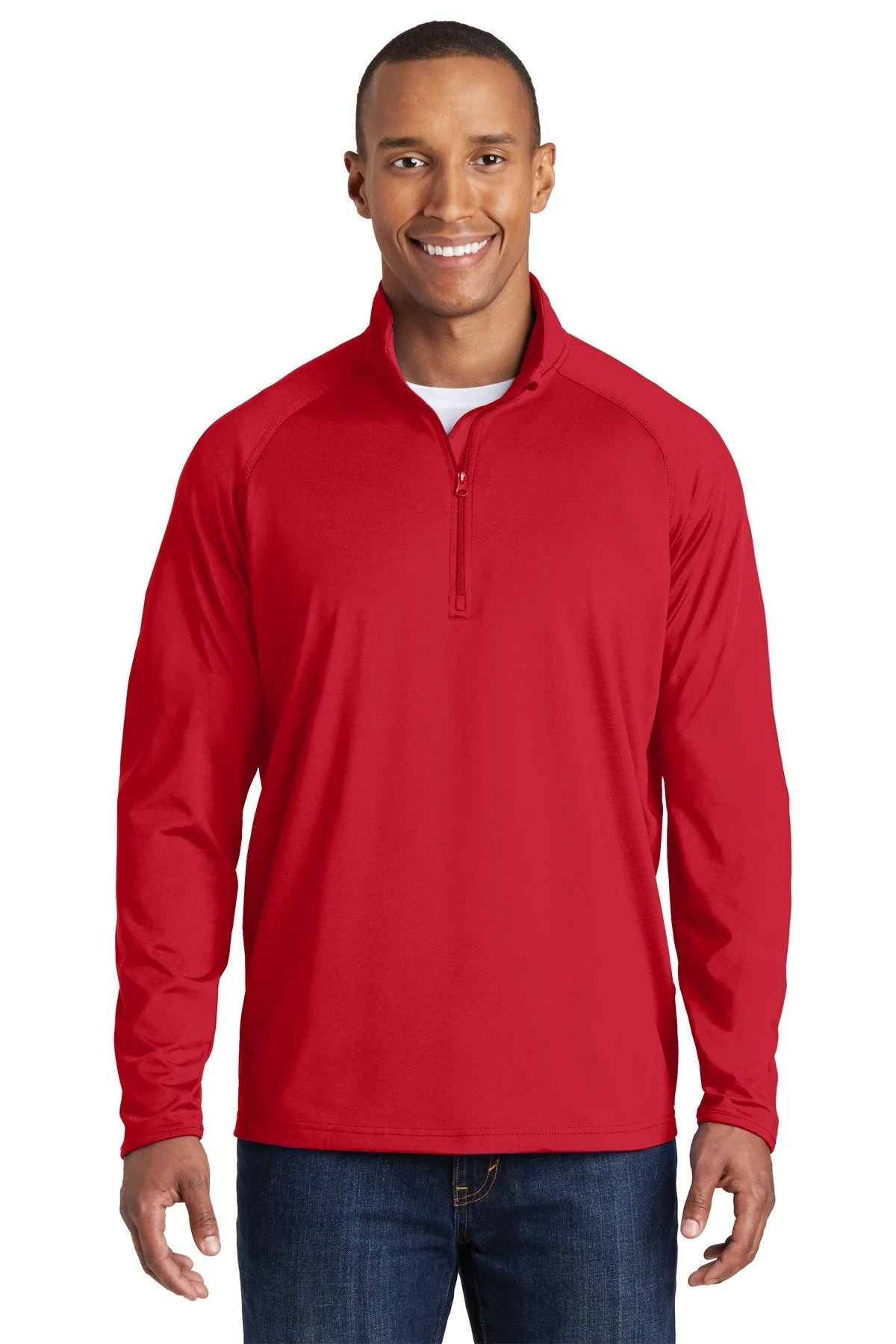 Sport-Tek Sport-Wick Stretch 1/2-Zip Pullover ST850 True Red