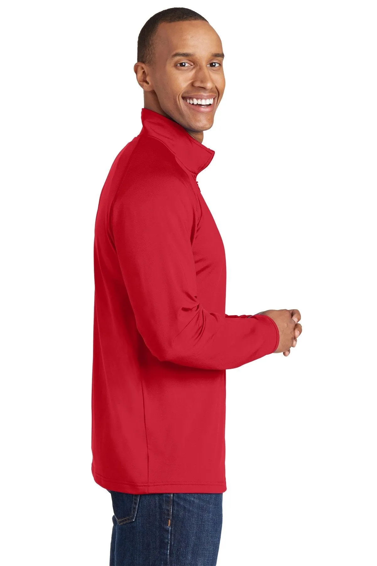 Sport-Tek Sport-Wick Stretch 1/2-Zip Pullover ST850 True Red