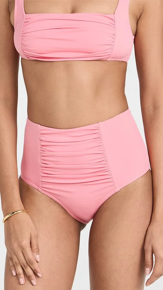 STAUD   Declan High Rise Bikini Bottoms 