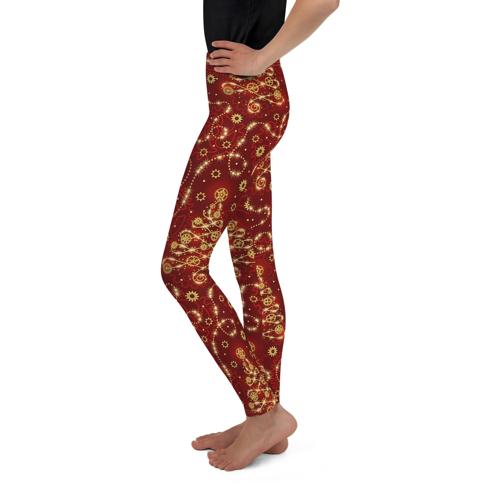 Steampunk Christmas Youth Leggings