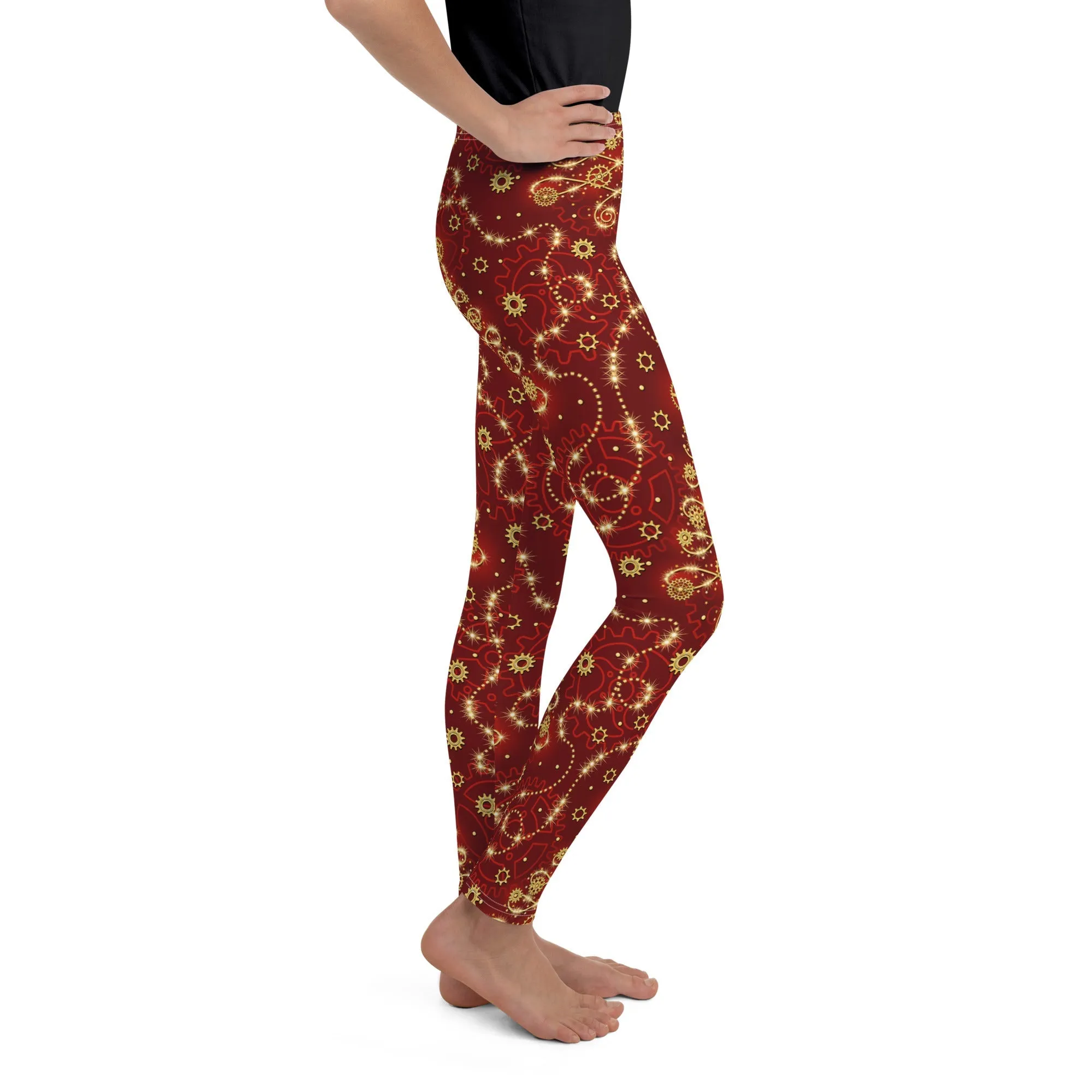 Steampunk Christmas Youth Leggings