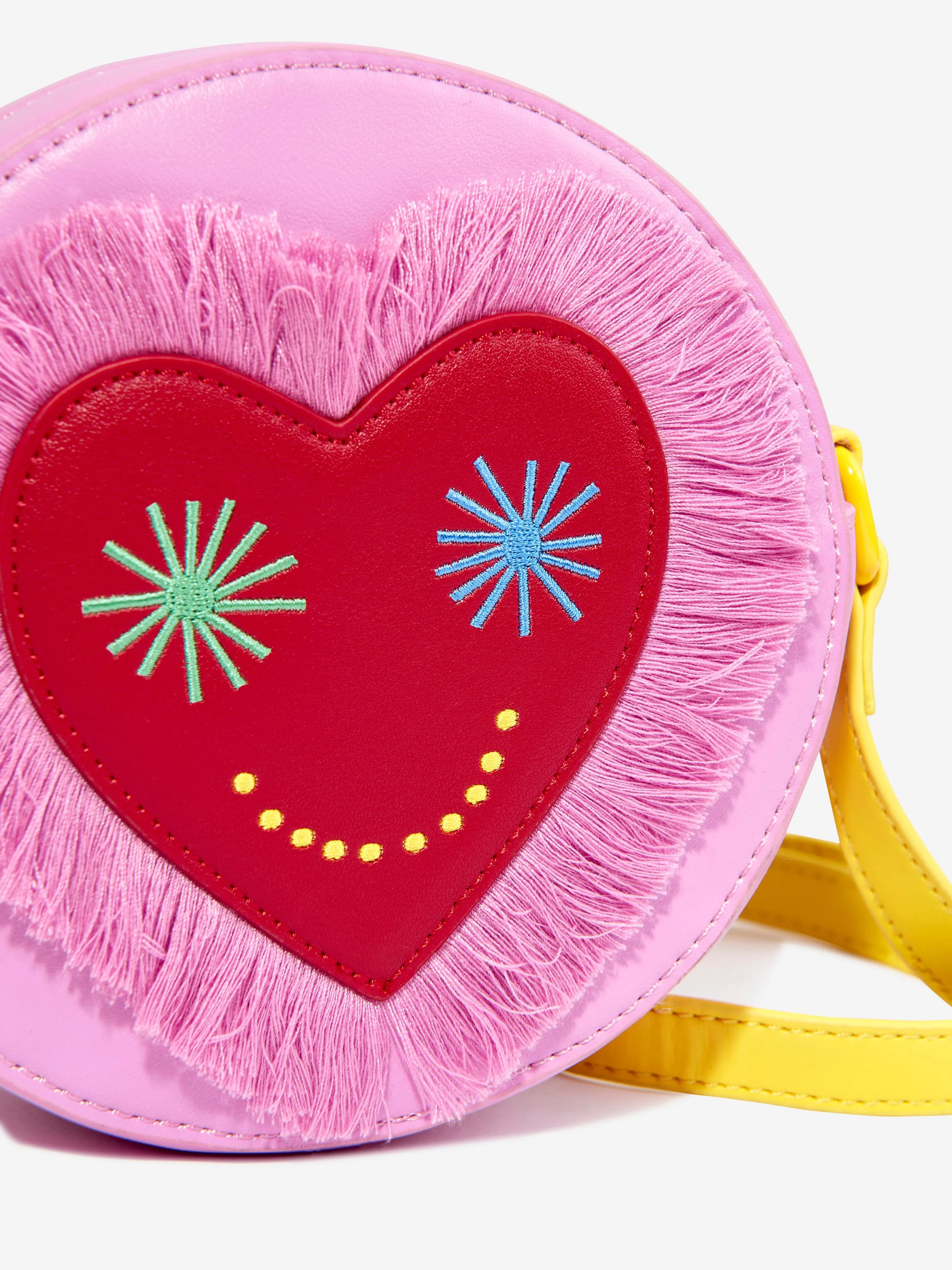 Stella McCartney Girls Round Heart Shoulder Bag in Pink