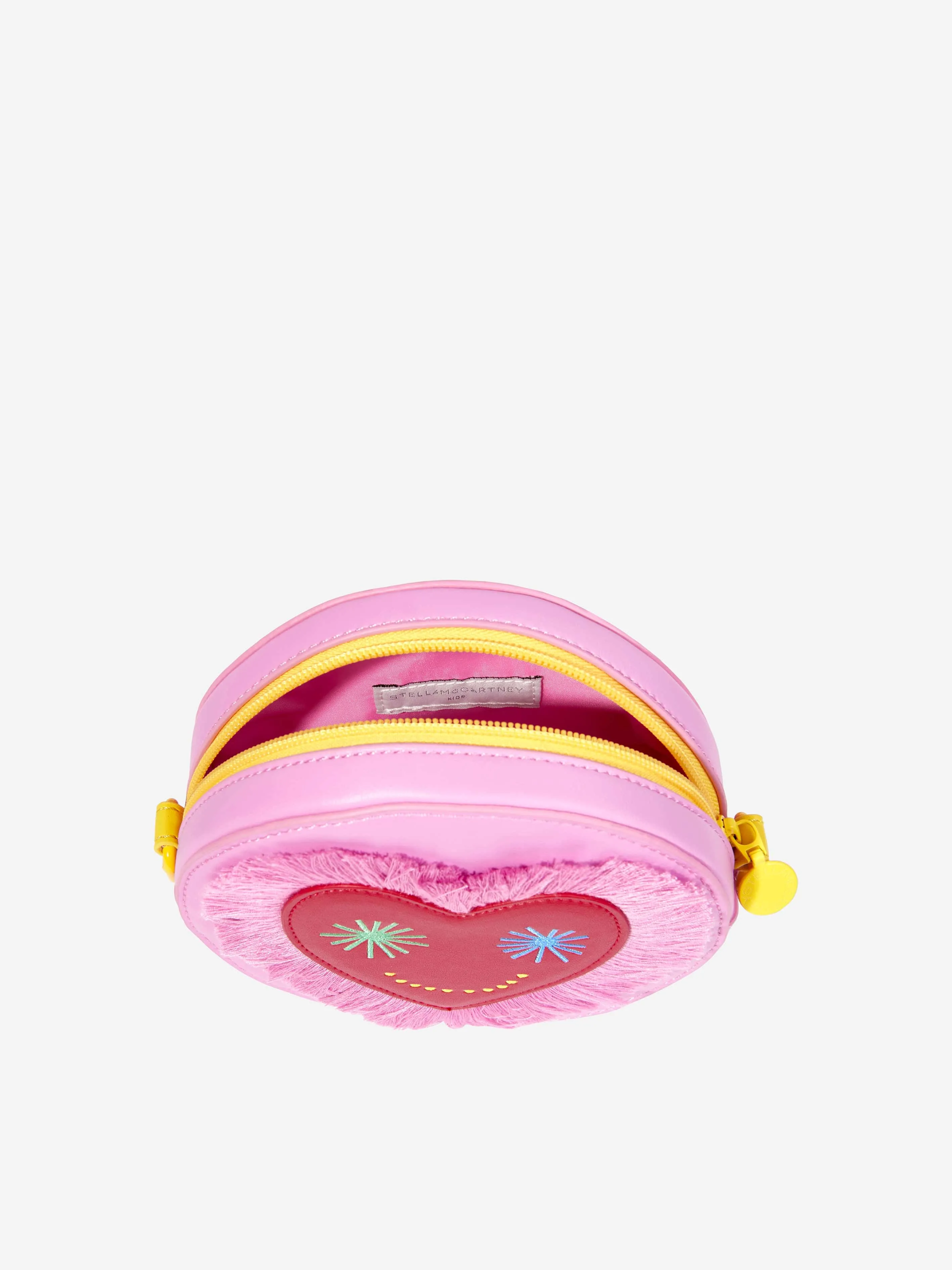 Stella McCartney Girls Round Heart Shoulder Bag in Pink